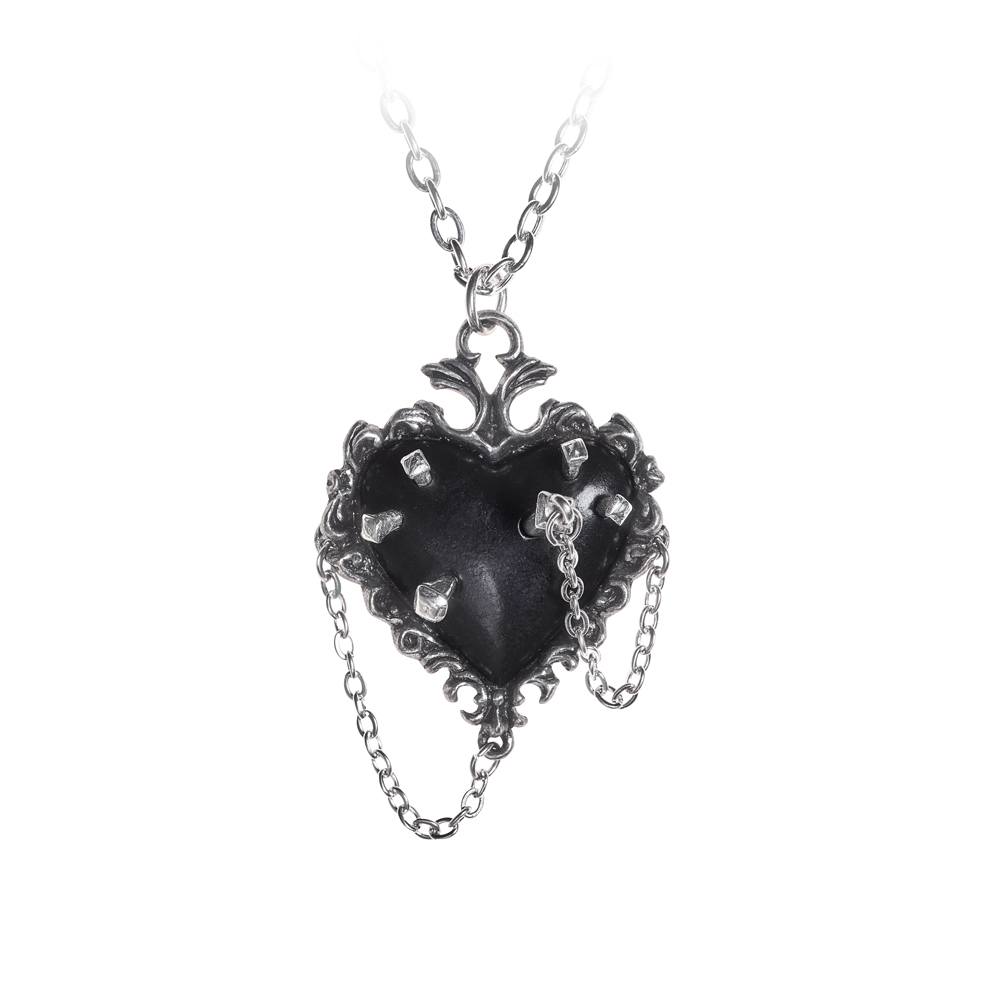 Alchemy - Witch Heart Halskette - Schwarz/Silberfarben